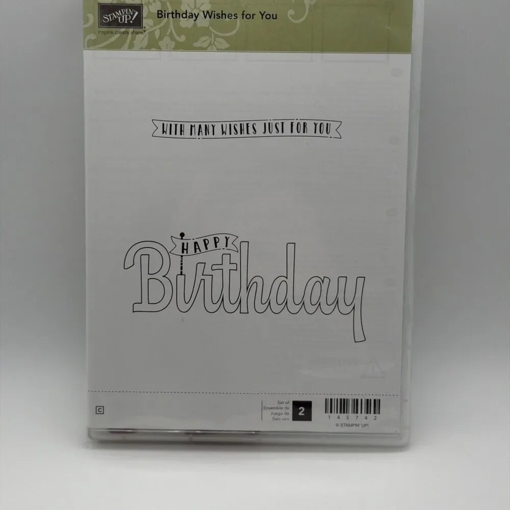 Stampin’ Up! Birthday Wishes For You Stamp Set #145742 Cling Red Rubber